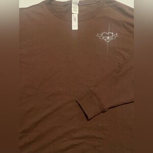 New Victoria’s Secret PINK T-Shirt (XXL) Brown Long Sleeve Logo Top  NWT